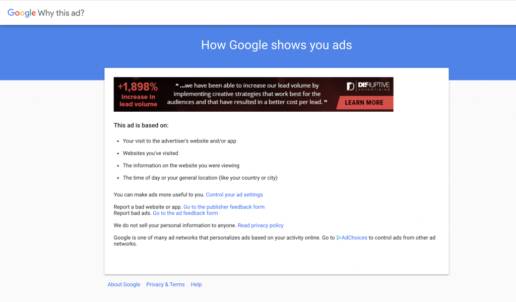 This is an image of "How Google shows you ads".