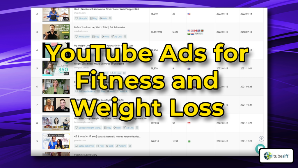 Use Video Ad Vault to know which ads are working in the fitness industry.