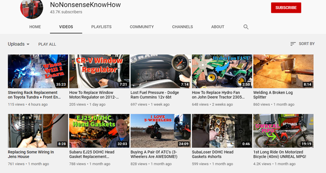 This is an example of a channel that only has one video about John Deere tractors, so this wouldn’t be an ideal channel for placements if you’re marketing tractors.