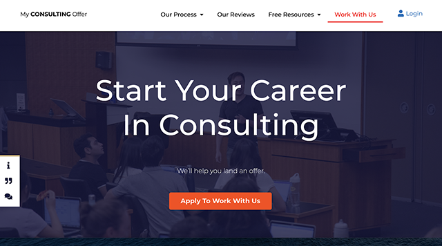 MyConsultingOffer.org helps people find jobs in management consulting.