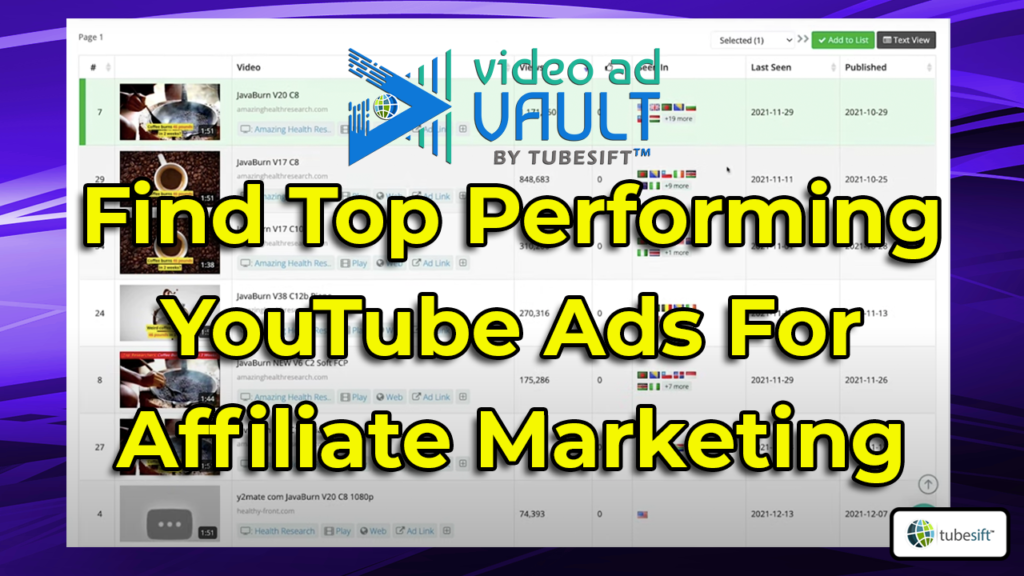 Know which ads are working on your niche using Video Ad Vault software.