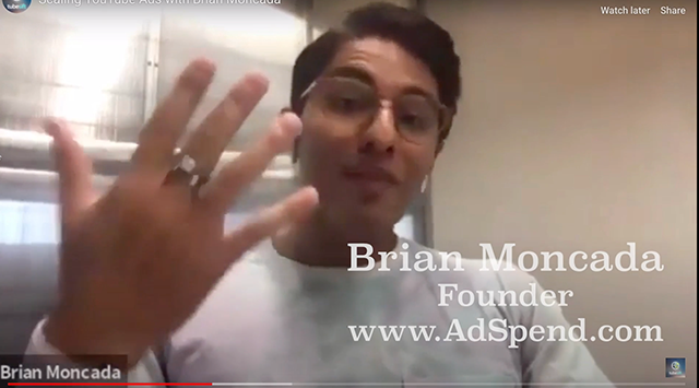 Brian Moncada, founder of AdSpend.com, lets us in on his agency’s ad strategies that they use for clients on YouTube.